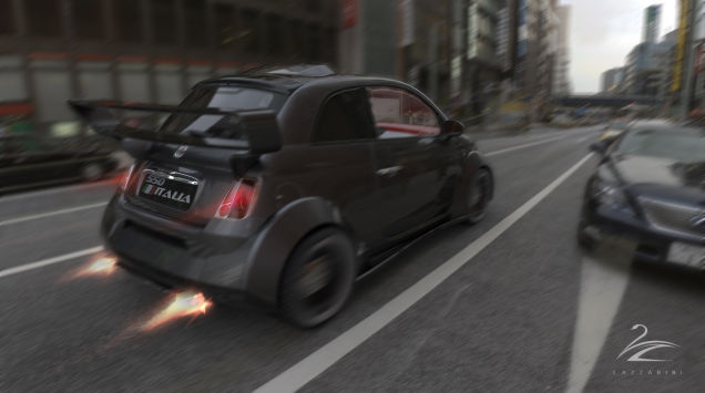 Illustration for article titled Mi hiányzott az 500-as Fiatból? Nyilván egy 570 lóerős Ferrari V8