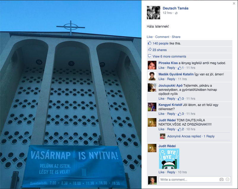 Deutsch robbantotta a legnagyobb vasárnapi nyitvatartásos humorbombát