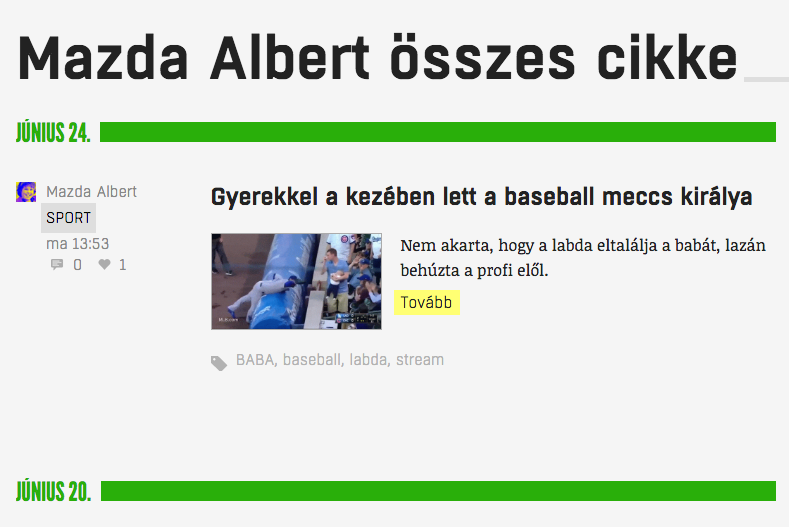 Kezd szépecskén szárba szökkenni a 444-es Mazda Albert munkássága