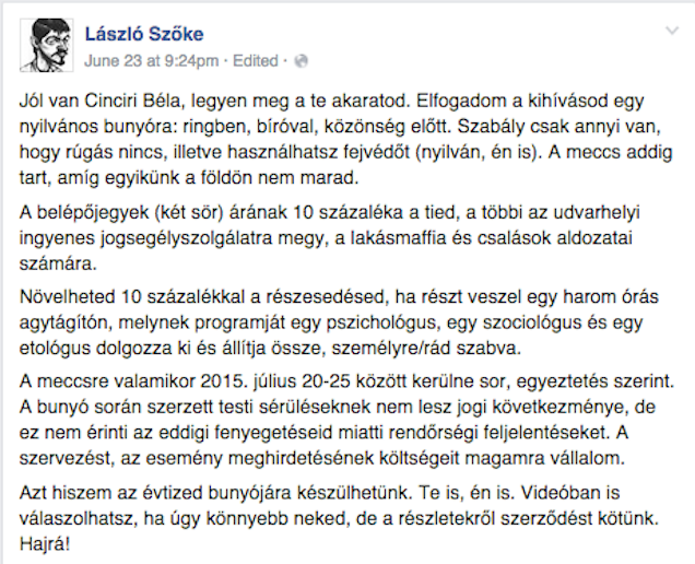 Illustration for article titled Állítólagos bűnözővel készül nyilvánosan verekedni a Nemzet újságírója