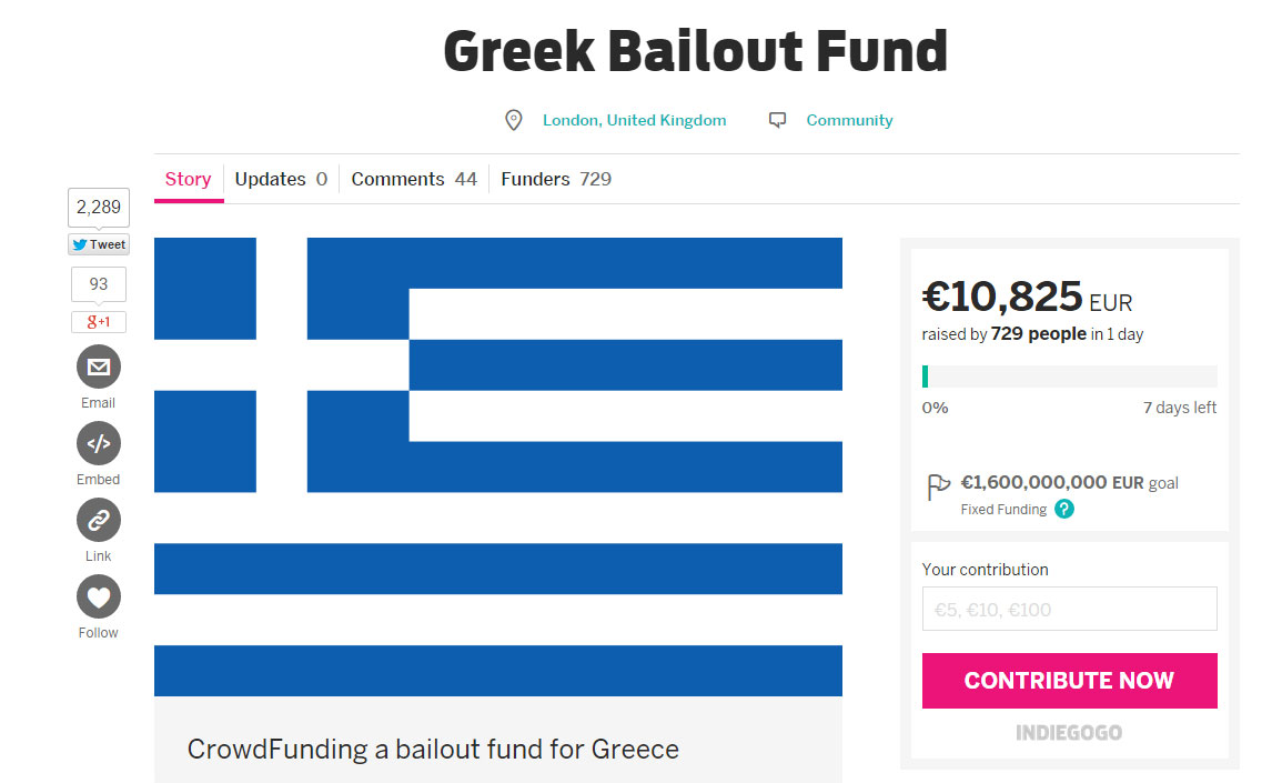 Közösségi finanszírozással törlesztenék a görög adósságot