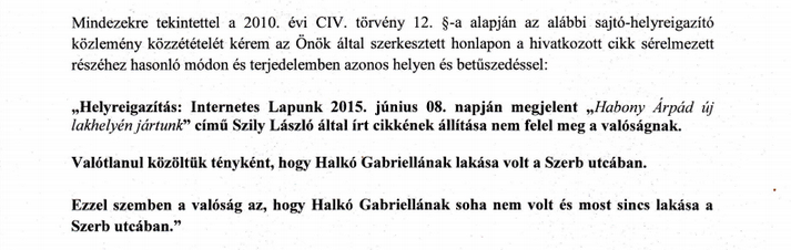 Egy cinkes helyreigazítás története