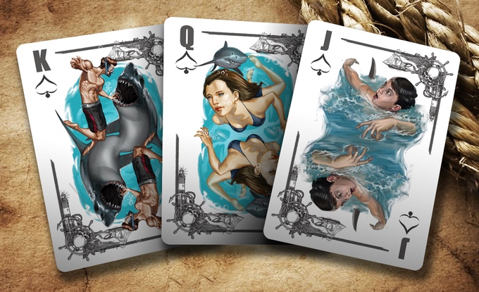 Illustration for article titled Véres, de gyönyörű kártyapaklit készítettek a Cápa tiszteletére