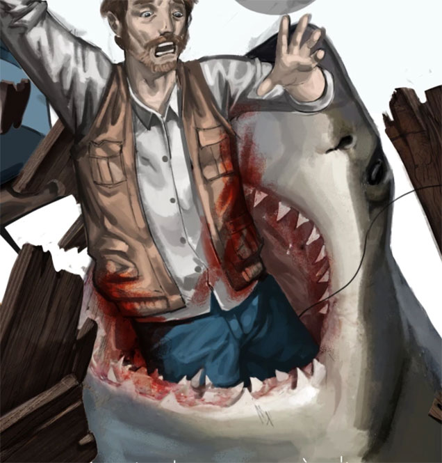 Illustration for article titled Véres, de gyönyörű kártyapaklit készítettek a Cápa tiszteletére