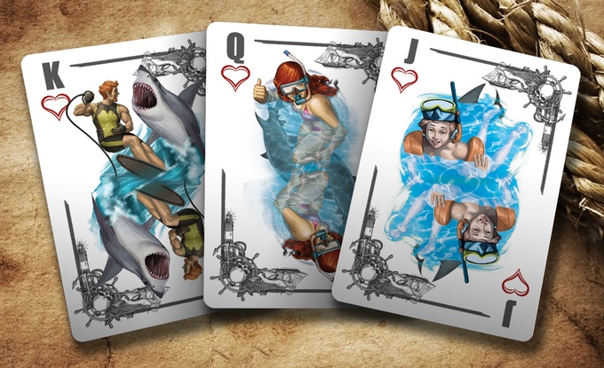 Illustration for article titled Véres, de gyönyörű kártyapaklit készítettek a Cápa tiszteletére