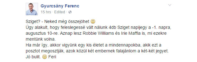 Gyurcsány Ferenc szintet lépett a megosztásvadászatban