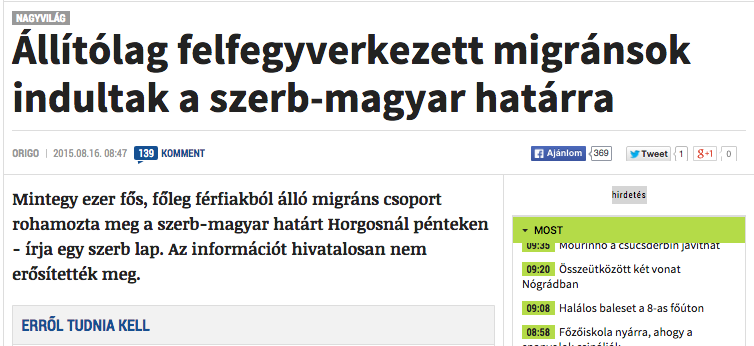 Szégyenteljes álhírt volt képes lehozni az Origo