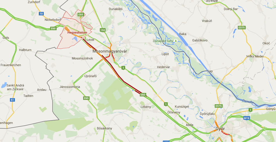 30 kilométeres a dugó Hegyeshalomnál