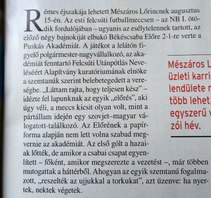 Illustration for article titled Zseniális sztorit írtak meg Mészáros Lőrincről