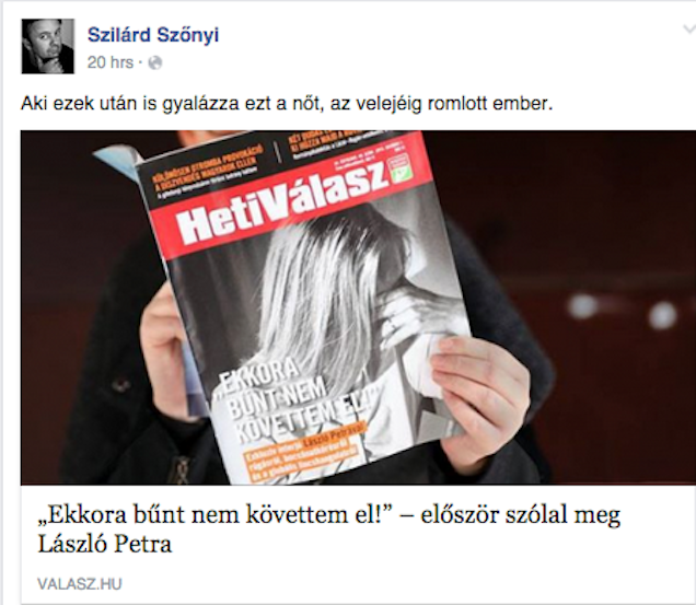 Illustration for article titled Rájöttem, a Heti Válasz miért mosdatja László Petrát és hagyja legyilkosozni a 444-et