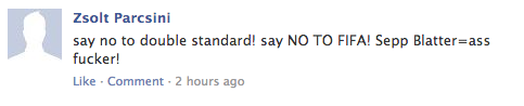 Illustration for article titled Zsidózó magyarok a FIFA Facebookján