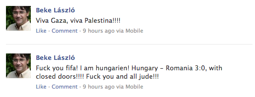 Illustration for article titled Zsidózó magyarok a FIFA Facebookján