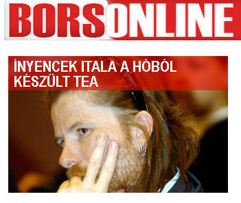 Uj Péter a Borsonline címlapján a hólével