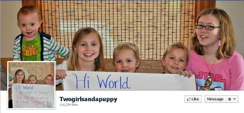 Two girls and a puppy