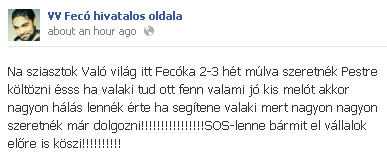 VV Fecó munkát keres, de nem sokáig