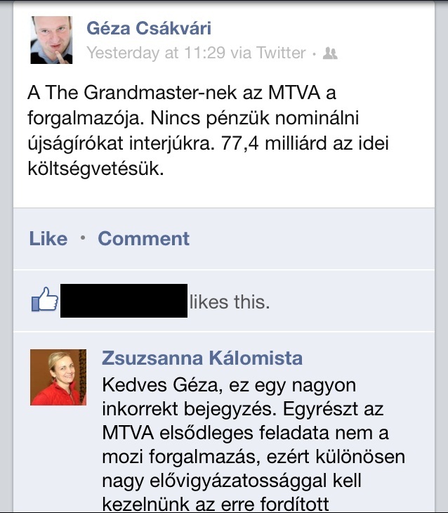 A Népszabadság újságírójának és az MTVA filmforgalmazójának cicaharca