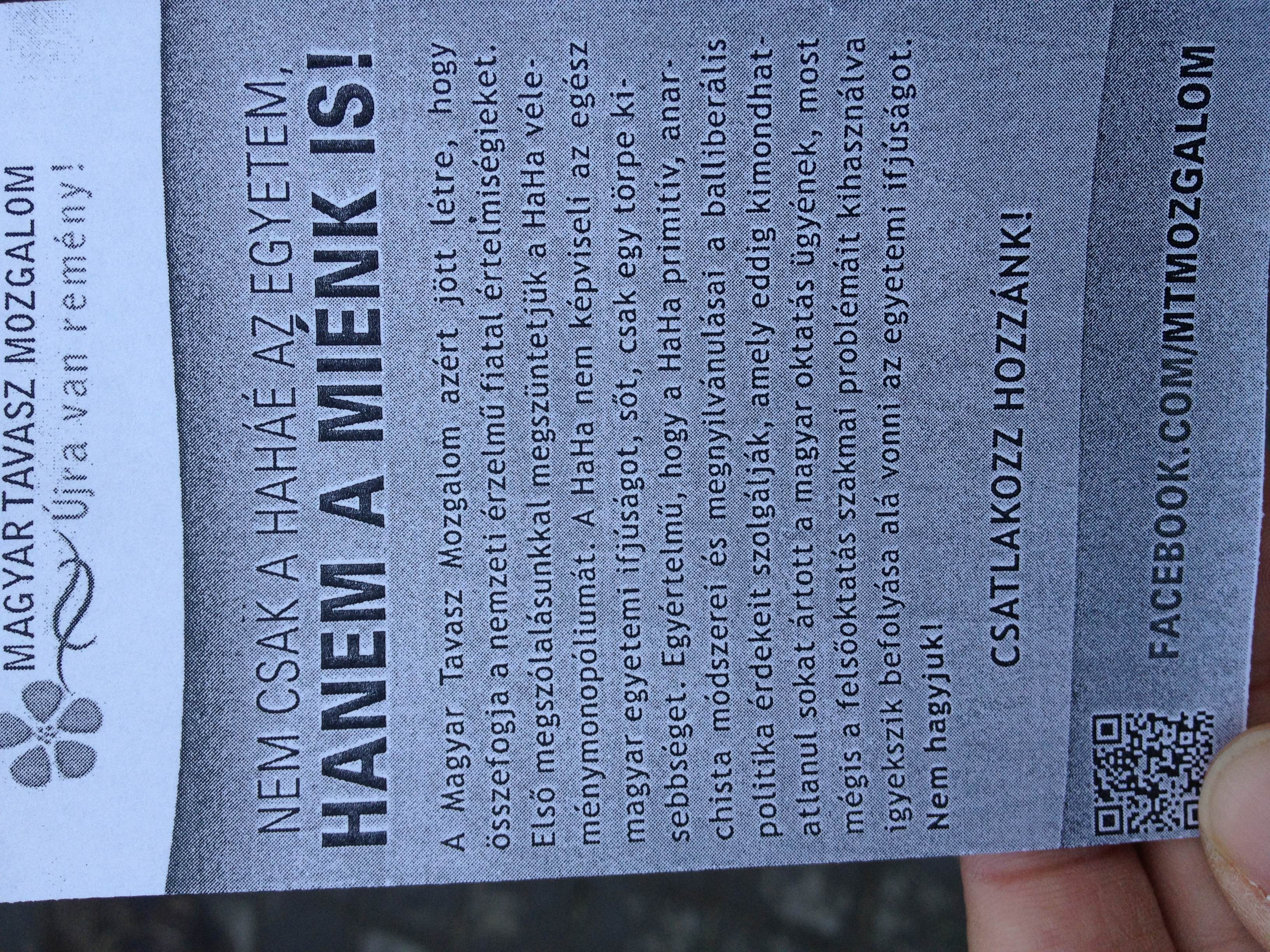 Élőben a Deák térről, a HaHa diáktüntetéséről (azóta már visszafoglalták a Bölcsészkart)