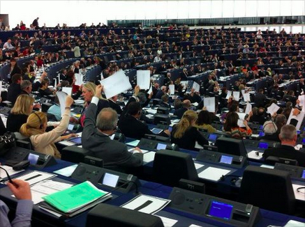 Az Európai Parlamentben is Orbán alkotmánya ellen demonstráltak