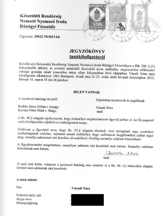 Neveket akartak kiszedni a rendőrök a kihallgatott diáklányból