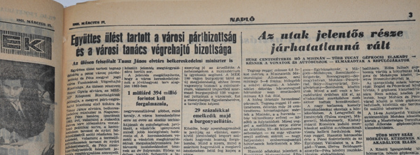 Szovjet hóturbina segíti a Tortyogónál elakadt kocsikat - a hóhelyzet 51 éve