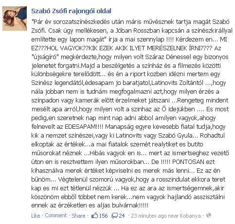 Illustration for article titled Cink szív Facebook: Szabó Zsófi kifeszül, Ogli G kakukktojással, és Tvrtko sapka nélkül