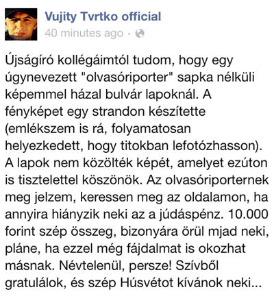 Illustration for article titled Cink szív Facebook: Szabó Zsófi kifeszül, Ogli G kakukktojással, és Tvrtko sapka nélkül