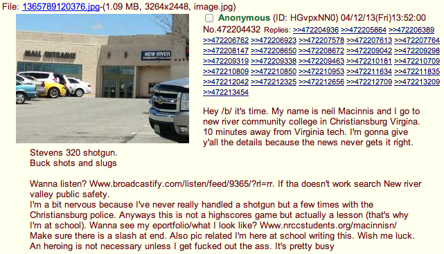 A 4chanen megírta, hogy mivel készül lövöldözni, 3 perc múlva már tüzelt a vásárlókra