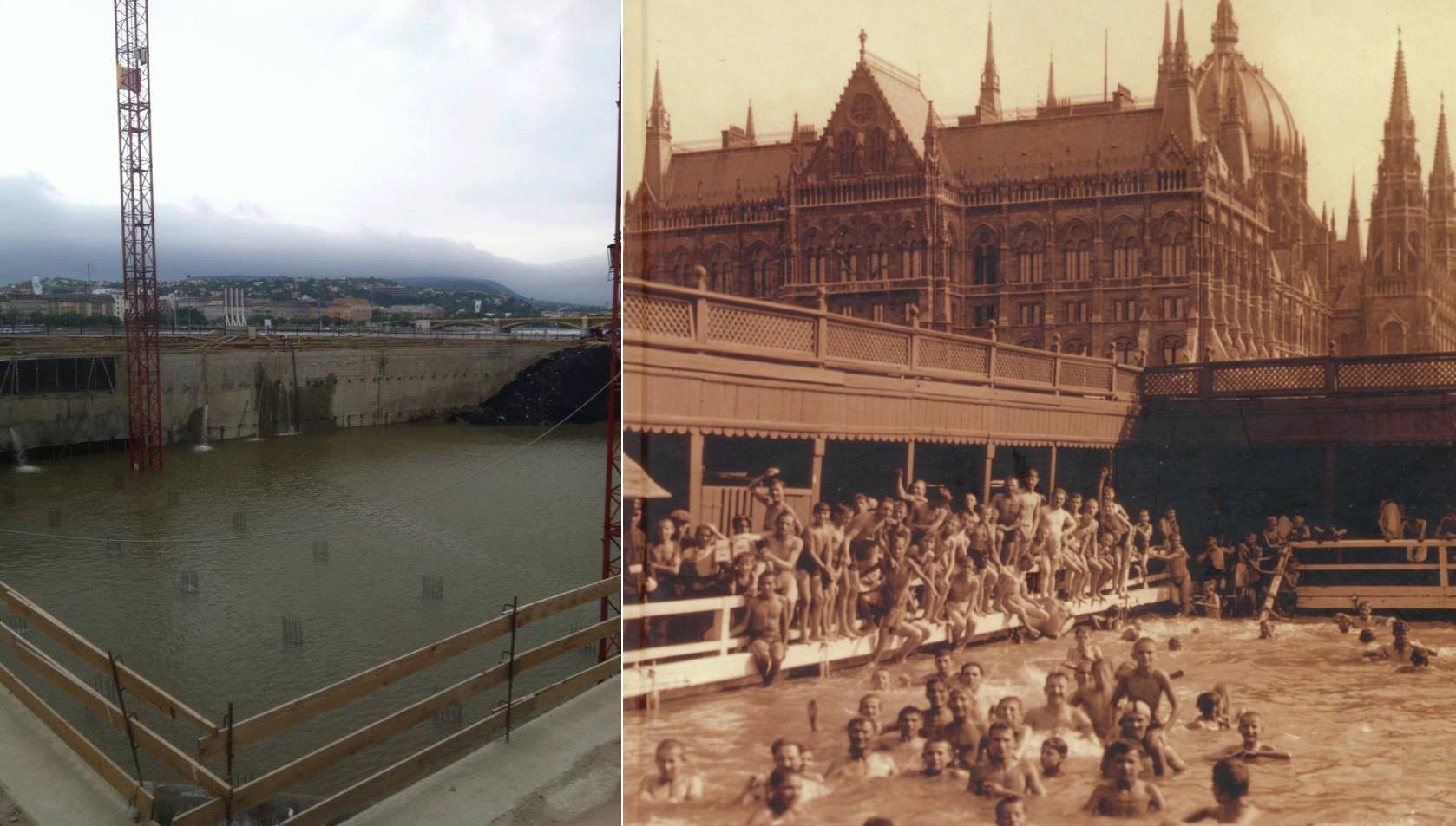 Régi menő strandokra emlékeztet a Kossuth téri gödör elárasztása