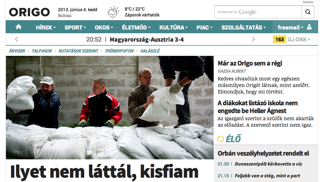 Szabó Gergő isteníti az új Origo-dizájnt, de nem említi Uj Pétert