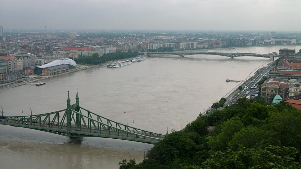 A Duna a Gellért-hegyről ma reggel (csütörtök)