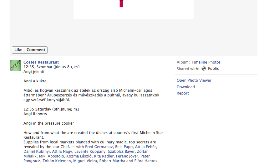 Angi in the pressure cooker - A nap Hunglish fordítása a Costes étteremé