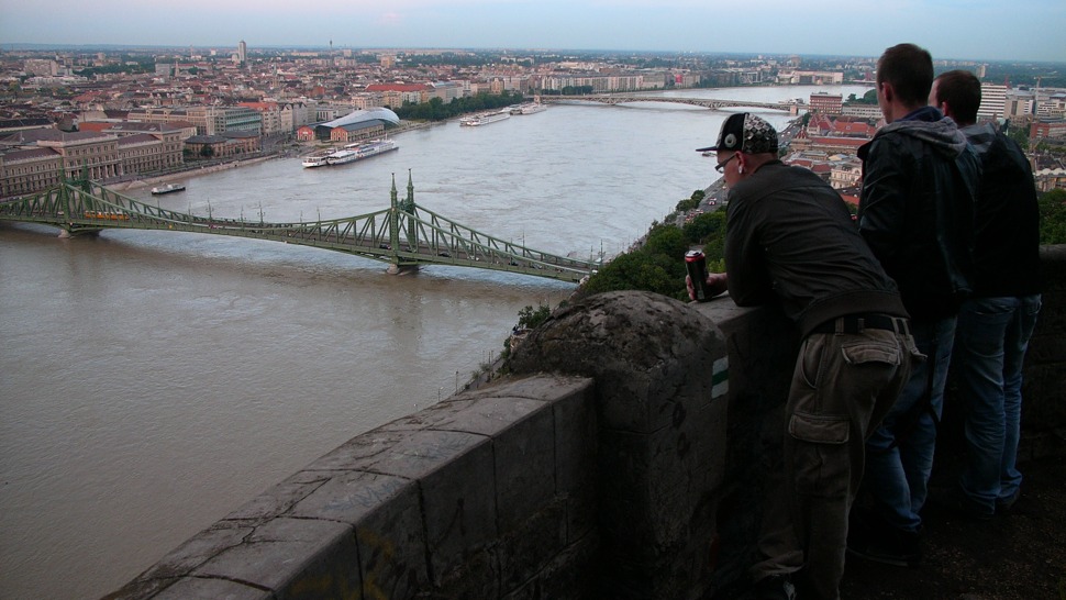 Árvízi naplemente a Gellért-hegyről (szombat)