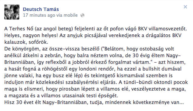 Deutsch: Az anyjuk picsájával verekedjenek a drágalátos BKV kalauzok, sofőrök