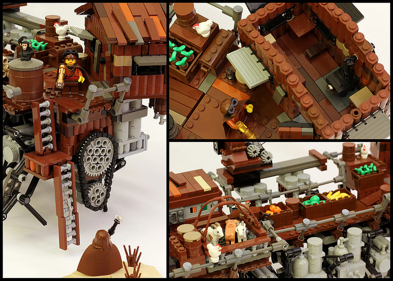 Illustration for article titled Elképesztő, lábakon járó, legóból épült steampunk hajó