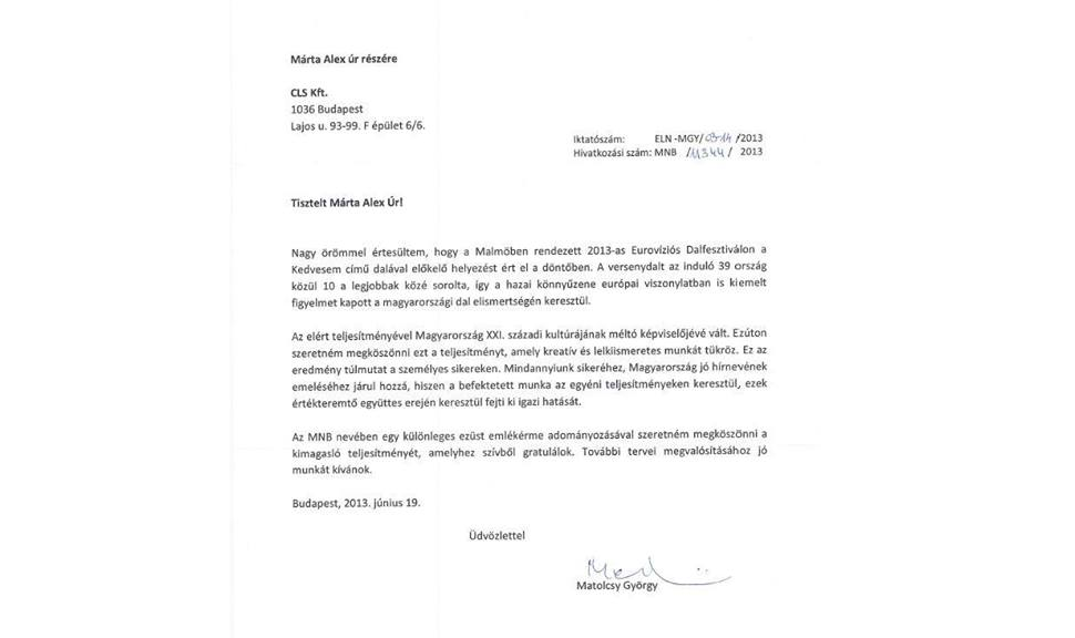 Matolcsy emlékérmet adott ByeAlexnek