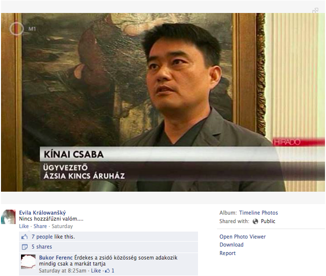 Meglátta a kínait, elzsidózta magát