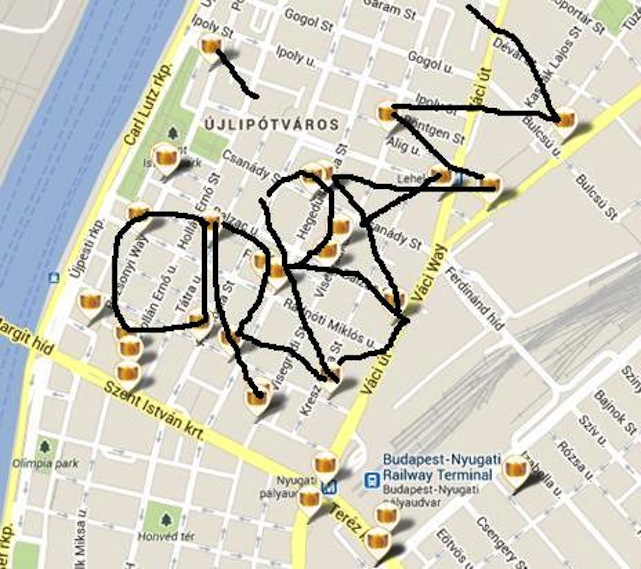 Orbán nevét rajzolják ki az újlipótvárosi trafikok a térképen