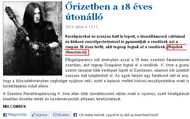 Illustration for article titled Templomgyújtogató norvég halálmetálos a “szentesi rém”?