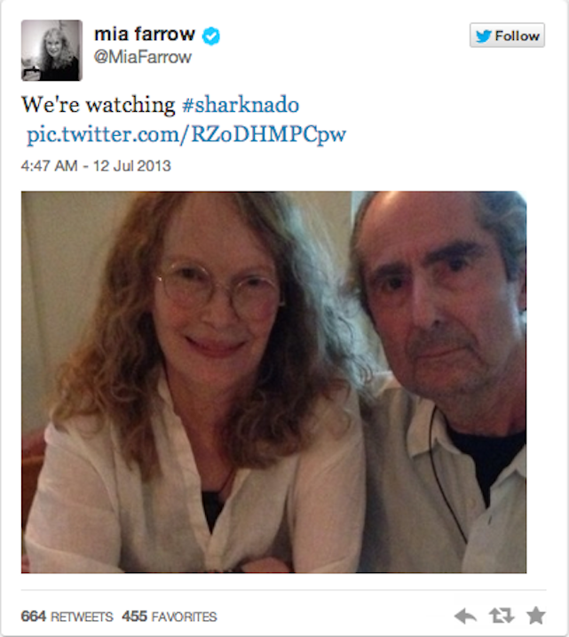 Illustration for article titled Láttad már a Sharknado előzetesét? Philip Roth és Mia Farrow már látták!