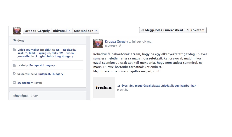 Sunázza és ribizi a megerőszakolt 15 éves lányt a Blikk munkatársa