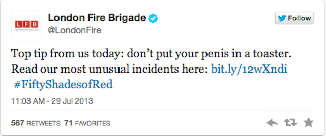 Londoni Tűzoltóság: Ne dugja a péniszét a kenyérpirítóba!