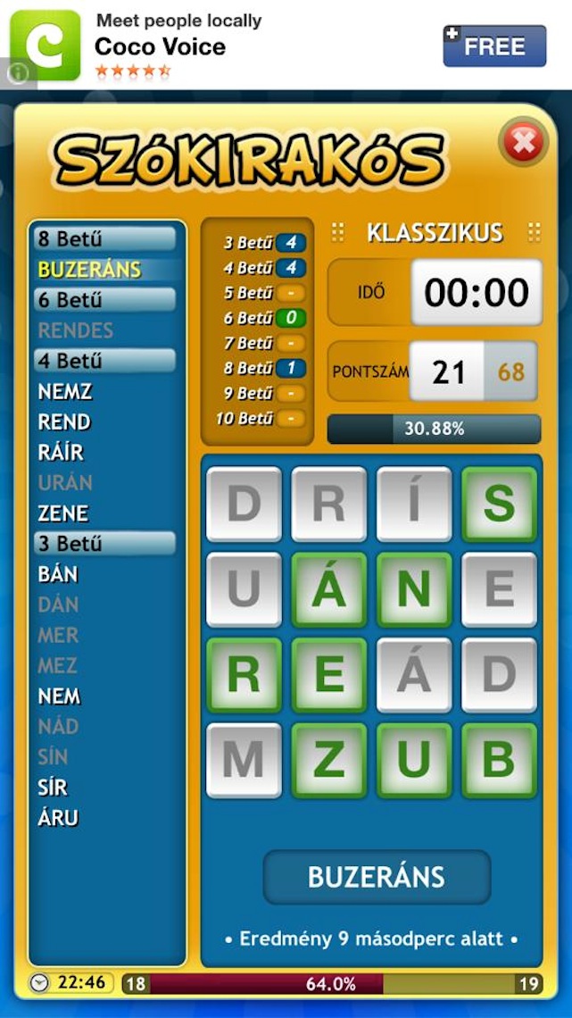 Klasszikusan, veretesen buzizik a Szókirakós játék