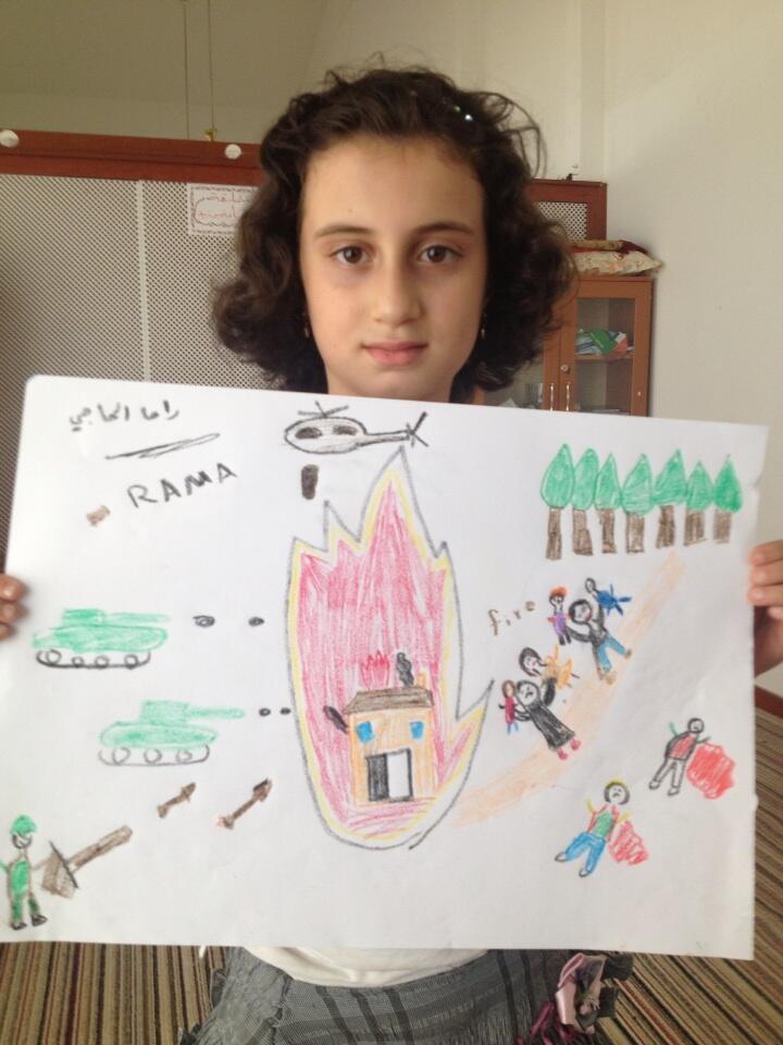 Illustration for article titled Egy 10 éves kislány lerajzolta Szíria borzalmait