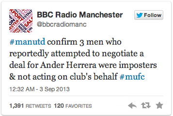 Illustration for article titled Titokzatos csalók tárgyaltak a Manchester United nevében?