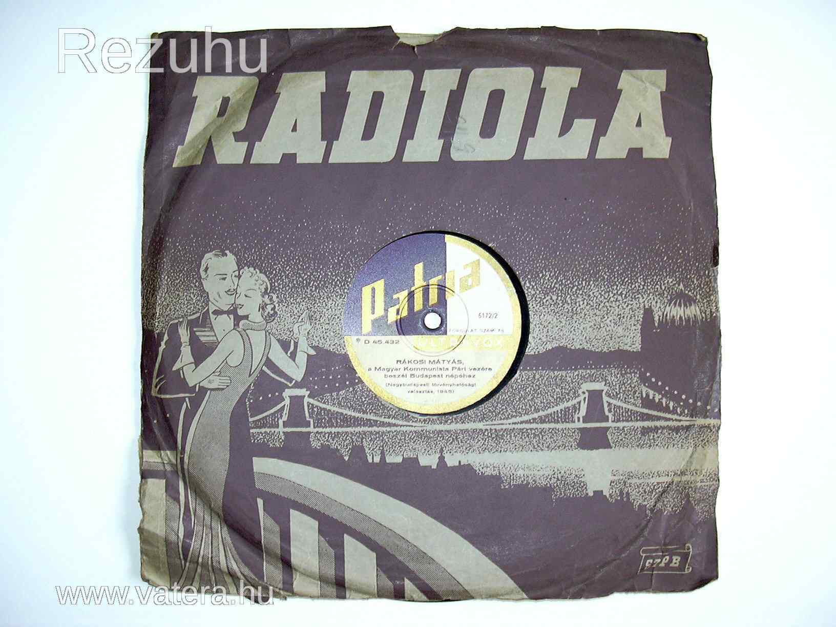 A Hét Vaterás Műtárgya: Rákosi Mátyás gramofon lemezen