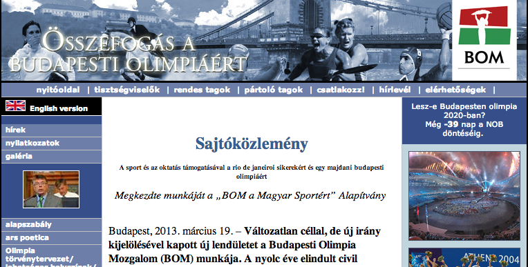 Időhurokba került a Budapesti Olimpia Mozgalom