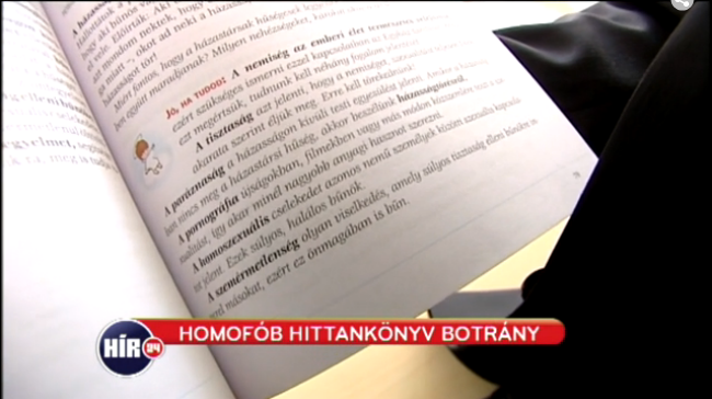 Súlyos, halálos bűn a homoszexualitás egy iskolás hittankönyv szerint