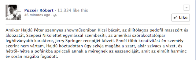 Puzsér: Hajdú Péter a szexuális zaklató masszőr bűntársa