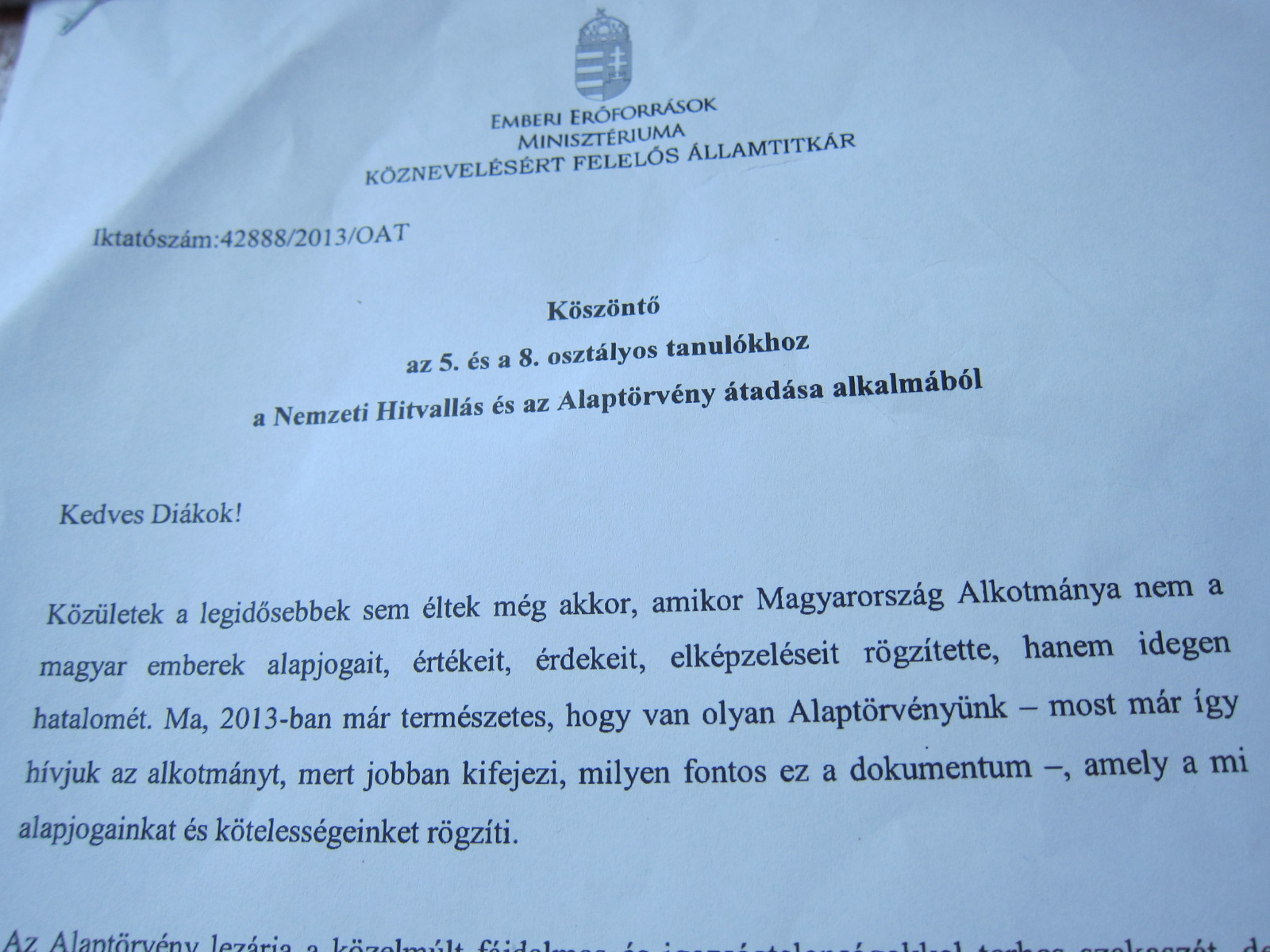 Illustration for article titled Levelet kapott a gyerek Hoffmann Rózsától!