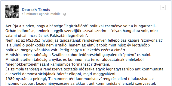 Deutsch: az elmúlt húsz év legnagyobb tahósága